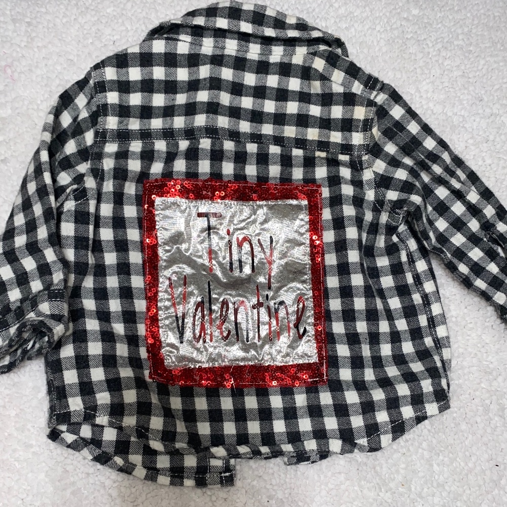 3-6m Tiny valentine flannel